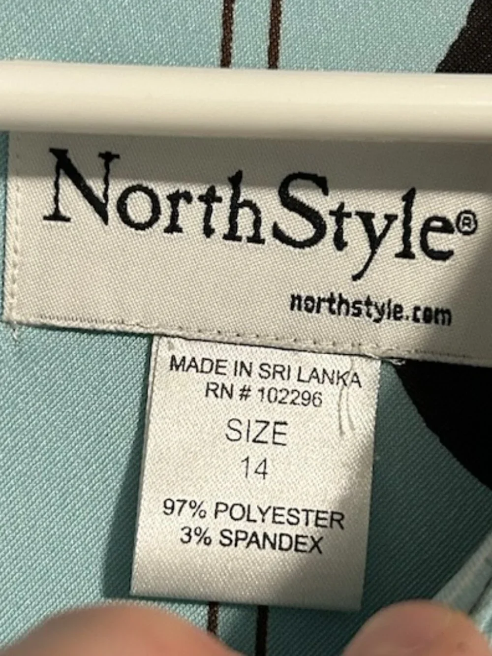 NorthStyle Aqua/Brown/White Floral Sleeveless Sheath Midi Dress Women's 14 - Picture 10 of 10